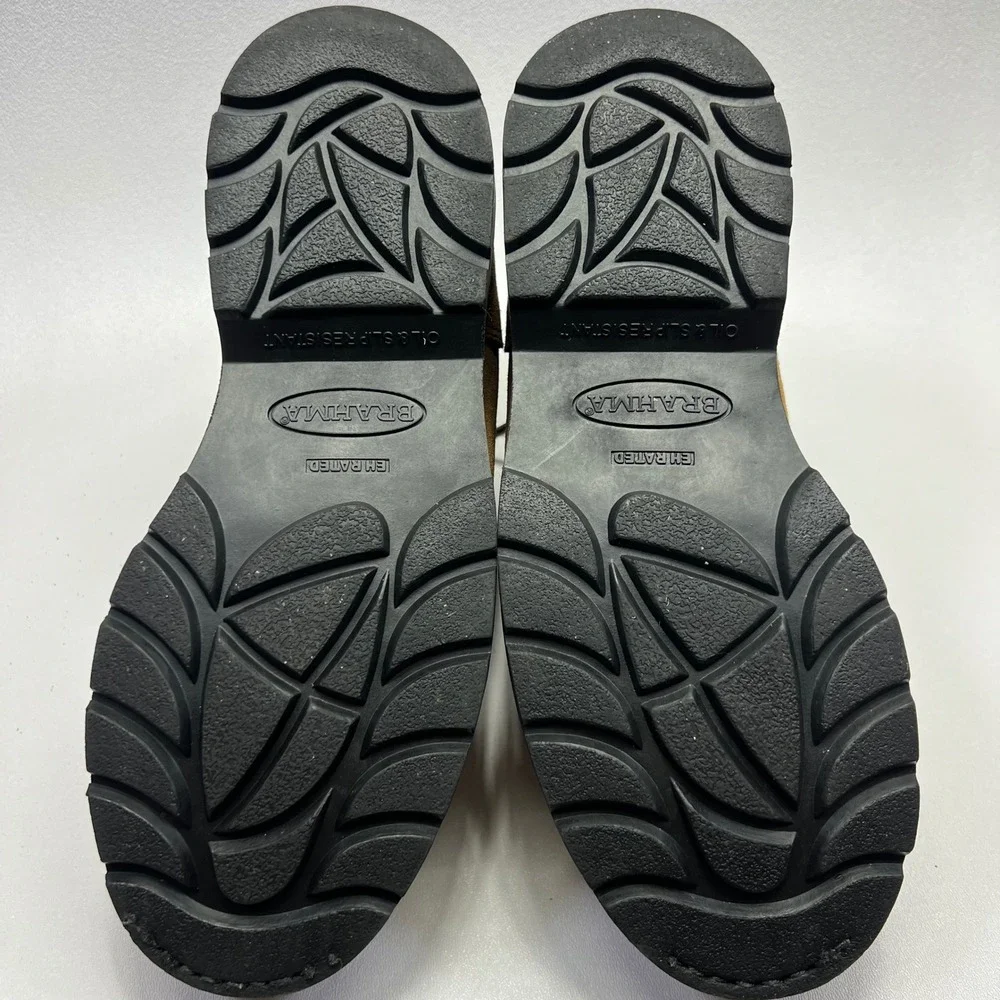 Brahma Alpha Boots Mens 7.5 Leather Steel Toe Waterproof Workwear No Insoles